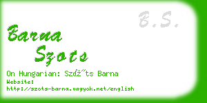 barna szots business card